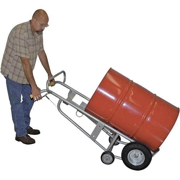 Wesco Industrial Products - 1,000 Lb Load Capacity, 30 & 55 Gal Pail Tipper - 25-7/8" Wide x 60" High, 4 Aluminum Wheels - Apex Tool & Supply