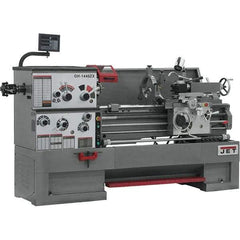 Jet - 14" Swing, 40" Between Centers, 230 Volt, Triple Phase Engine Lathe - 7MT Taper, 7-1/2 hp, 42 to 1,800 RPM, 3-1/8" Bore Diam, 40" Deep x 47" High x 97-1/2" Long - Apex Tool & Supply