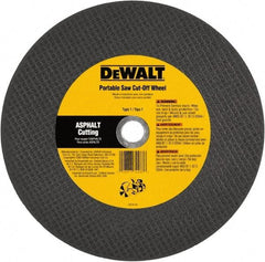 DeWALT - 12" 24 Grit Silicon Carbide Cutoff Wheel - 1/8" Thick, 1" Arbor, 6,400 Max RPM, Use with Gas Powered Saws - Apex Tool & Supply