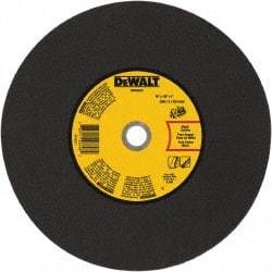 DeWALT - 14" 24 Grit Aluminum Oxide Cutoff Wheel - 1/8" Thick, 1" Arbor, 5,500 Max RPM, Use with Gas Powered Saws - Apex Tool & Supply