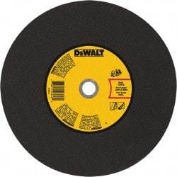 DeWALT - 14" 24 Grit Aluminum Oxide Cutoff Wheel - 1/8" Thick, 20mm Arbor, 5,500 Max RPM, Use with Gas Powered Saws - Apex Tool & Supply