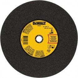 DeWALT - 14" 24 Grit Aluminum Oxide Cutoff Wheel - 0.109" Thick, 1" Arbor, 4,300 Max RPM, Use with Stationary Tools - Apex Tool & Supply