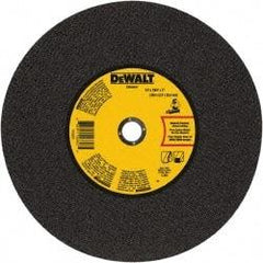 DeWALT - 14" 24 Grit Aluminum Oxide Cutoff Wheel - 0.109" Thick, 1" Arbor, 4,300 Max RPM, Use with Stationary Tools - Apex Tool & Supply