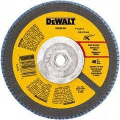 DeWALT - 60 Grit, 7" Disc Diam, 5/8-11 Center Hole, Type 29 Zirconia Alumina Flap Disc - 8,700 Max RPM, Poly Cotton Backing, Arbor Attaching System, Coated - Apex Tool & Supply
