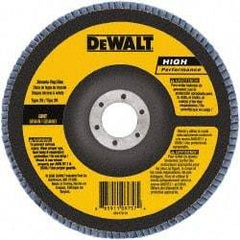 DeWALT - 80 Grit, 6" Disc Diam, 5/8-11 Center Hole, Type 29 Zirconia Alumina Flap Disc - 10,100 Max RPM, Poly Cotton Backing, Arbor Attaching System, Coated - Apex Tool & Supply