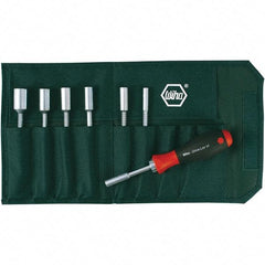 Wiha - 8 Piece, 3/16 to 1/2" Nut Driver Set - Standard Shaft, Cushion Grip Handle - Apex Tool & Supply