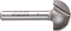 Amana Tool - 3/4" Cut Diam, 7/16" Length of Cut, 2 Flute Core Box Edge Profile Router Bit - Carbide-Tipped, 1/4" Shank Diam, 1-3/4" OAL, Uncoated - Apex Tool & Supply