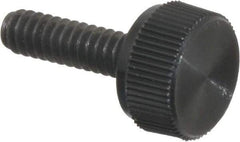Made in USA - #6-32 Knurled Shoulder Steel Thumb Screw - 1/2" OAL, 3/8" Head Diam - Apex Tool & Supply