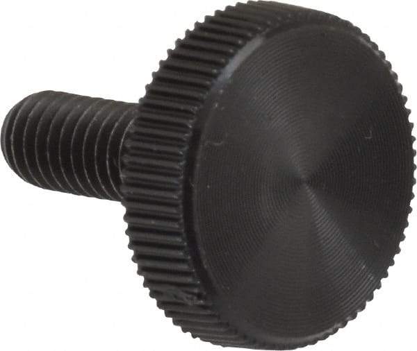 Made in USA - #10-32 Knurled Shoulder Steel Thumb Screw - 1/2" OAL, 5/8" Head Diam - Apex Tool & Supply