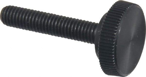 Made in USA - #10-32 Knurled Shoulder Steel Thumb Screw - 1" OAL, 5/8" Head Diam - Apex Tool & Supply