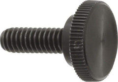 Made in USA - 1/4-20 Knurled Shoulder Steel Thumb Screw - 3/4" OAL, 3/4" Head Diam - Apex Tool & Supply