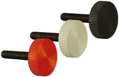 Made in USA - 1/4-20 Knurled Shoulder Steel Thumb Screw - 1" OAL, 1" Head Diam - Apex Tool & Supply