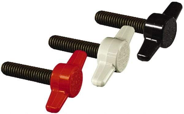 Made in USA - #10-32 Tee Steel Thumb Screw - 1/2" OAL, 1" Head Diam - Apex Tool & Supply