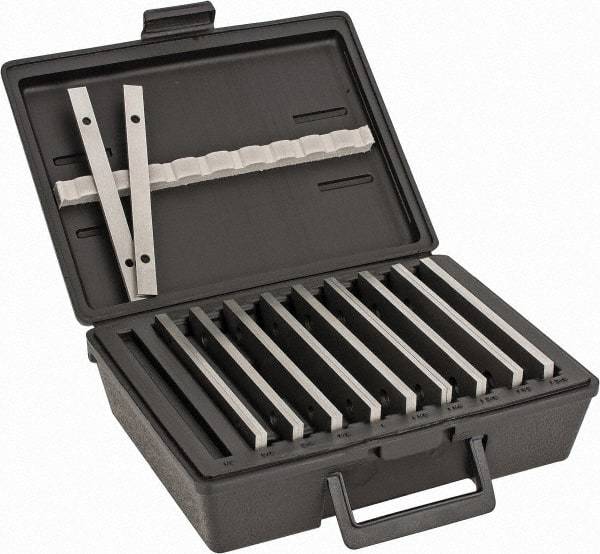 Fowler - 20 Piece, 6 Inch Long Steel Parallel Set - 1/2 to 1-5/8 Inch High, 1/8 to 1/8 Inch Thick, 50 RC Hardness, Sold as 10 Pair - Apex Tool & Supply