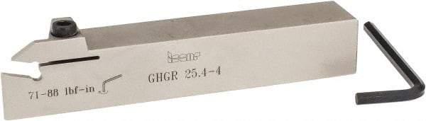 Iscar - GHG, External, Right Hand, .79" Max Depth of Cut, 0.15 to 0.19" Groove Width, Indexable Grooving Tool Holder - GI..,TIP.. Insert Compatibility, 1" Shank Height, 1" Shank Width, 6" OAL - Apex Tool & Supply