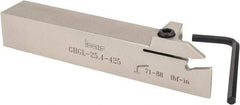 Iscar - GHG, External, Left Hand, 2" Max Depth of Cut, 0.185 to 1/4" Groove Width, Indexable Grooving Tool Holder - GI..,TIP.. Insert Compatibility, 1" Shank Height, 1" Shank Width, 6" OAL - Apex Tool & Supply