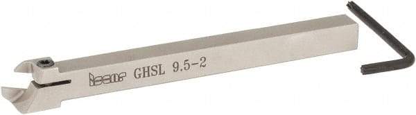 Iscar - GHS, External, Left Hand, 0.395" Max Depth of Cut, 0.087 to 1/8" Groove Width, Indexable Grooving Tool Holder - GIG, GIM, GIP, TIP Insert Compatibility, 3/8" Shank Height, 3/8" Shank Width, 4.72" OAL - Apex Tool & Supply