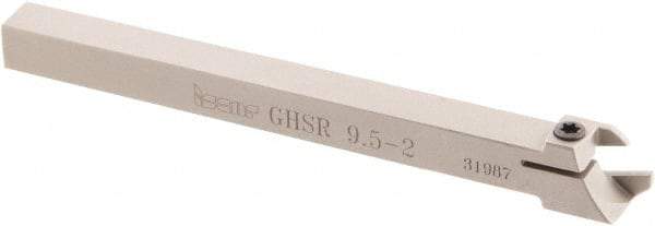 Iscar - GHS, External, Right Hand, 0.395" Max Depth of Cut, 0.087 to 1/8" Groove Width, Indexable Grooving Tool Holder - GIG, GIM, GIP, TIP Insert Compatibility, 3/8" Shank Height, 3/8" Shank Width, 4.72" OAL - Apex Tool & Supply