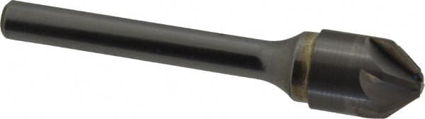SGS - 1/2" Head Diam, 1/4" Shank Diam, 6 Flute 82° Solid Carbide Countersink - Apex Tool & Supply