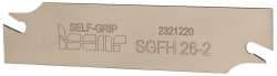 Iscar - 1.0236" Blade Height, 1/16" Blade Width, 4.3307" OAL, Right Hand Cut, Double End Indexable Cut-Off Blade - SGFH Blade, Self Grip Series - Apex Tool & Supply