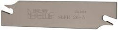 Iscar - 1.0236" Blade Height, 0.1575" Blade Width, 4.3307" OAL, Right Hand Cut, Single End Indexable Cut-Off Blade - SGFH Blade, Self Grip Series - Apex Tool & Supply