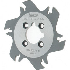 Iscar - Arbor Hole Connection, 1.04" Depth of Cut, 3.94" Cutter Diam, 1" Hole Diam, 6 Tooth Indexable Slotting Cutter - SGSF Toolholder, GSFN Insert - Apex Tool & Supply