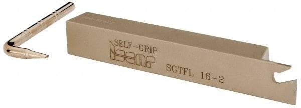 Iscar - SGTF, Left Hand Cut, 1-1/4" Max Workpc Diam, GFN, GFR Insert, Indexable Cutoff Toolholder - 5/8" Shank Width, 5/8" Shank Height, 4-1/2" OAL - Apex Tool & Supply
