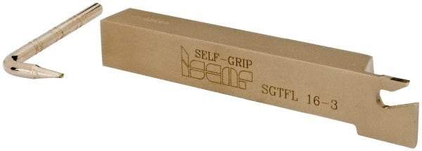 Iscar - SGTF, Left Hand Cut, 1.38" Max Workpc Diam, GFN, GFR Insert, Indexable Cutoff Toolholder - 5/8" Shank Width, 5/8" Shank Height, 4-1/2" OAL - Apex Tool & Supply