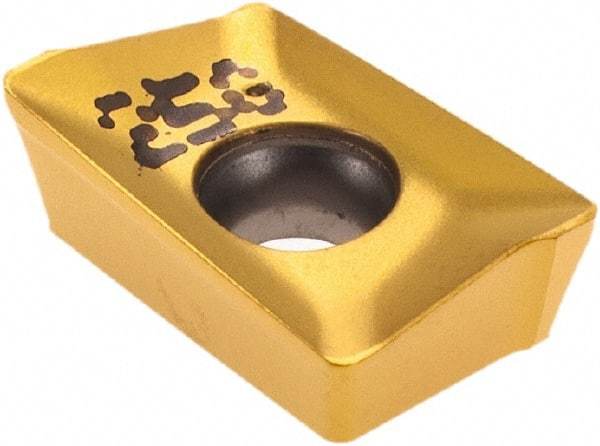 Iscar - APCT1003 HM Grade IC250 Carbide Milling Insert - TiCN/TiN Finish, 0.1382" Thick, 0.5mm Corner Radius - Apex Tool & Supply