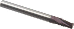 Carmex - 1/8-27 NPTF, 1/4" Cutting Diam, 3 Flute, Solid Carbide Helical Flute Thread Mill - Internal/External Thread, 0.39" LOC, 2-1/2" OAL, 1/4" Shank Diam - Apex Tool & Supply