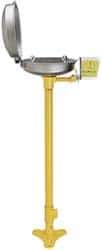 Bradley - Pedestal Mount, Stainless Steel Bowl, Eyewash Station - 1/2" Inlet, 30 psi Flow, 0.4 GPM Flow Rate - Apex Tool & Supply