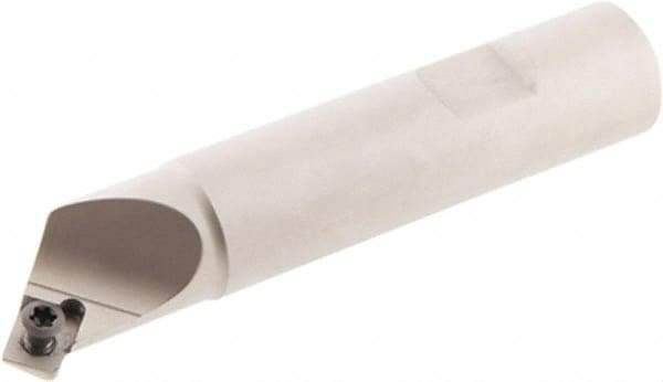 Iscar - 45° Lead Angle, 0.91" Max Cut Diam, 0.472" Min Cut Diam, 0.22" Max Depth of Cut, Indexable Chamfer and Angle End Mill - 1 Insert, SDMT-AD-N Insert Style, 3.94" Overall Length, Straight Shank, 45° Included Angle - Apex Tool & Supply