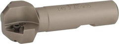 Iscar - 45° Lead Angle, 1.41" Max Cut Diam, 5/8" Min Cut Diam, 0.27" Max Depth of Cut, Indexable Chamfer and Angle End Mill - 2 Inserts, TPMT 321, TPMT 322 Insert Style, 3.54" Overall Length, Straight Shank - Apex Tool & Supply