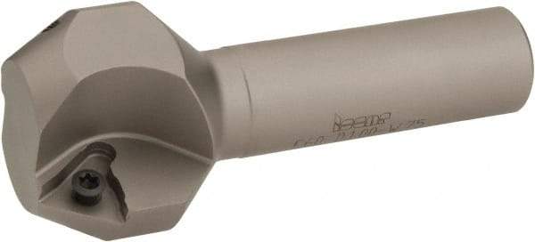 Iscar - 60° Lead Angle, 1.56" Max Cut Diam, 1" Min Cut Diam, 0.48" Max Depth of Cut, Indexable Chamfer and Angle End Mill - 3.54" Overall Length, Straight Shank - Apex Tool & Supply