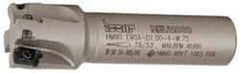Iscar - 1" Cut Diam, 0.394" Max Depth of Cut, 3/4" Shank Diam, 3.38" OAL, Indexable Square Shoulder End Mill - AP..1003.., HM90 AP..1003.. Inserts, Weldon Shank, 90° Lead Angle, Series Heli2000 - Apex Tool & Supply