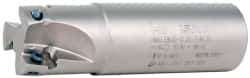 Iscar - 1-1/4" Cut Diam, 0.56" Max Depth of Cut, 1-1/4" Shank Diam, 4-1/4" OAL, Indexable Square Shoulder End Mill - AD..1505.., HM90 AD..1505 Inserts, Weldon Shank, 90° Lead Angle, Series Heli2000 - Apex Tool & Supply