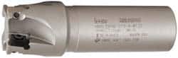 Iscar - 1-1/2" Cut Diam, 0.56" Max Depth of Cut, 1-1/4" Shank Diam, 4-1/2" OAL, Indexable Square Shoulder End Mill - AD..1505.., HM90 AD..1505 Inserts, Weldon Shank, 90° Lead Angle, Series Heli2000 - Apex Tool & Supply