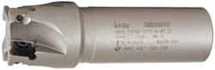 Iscar - 1-1/2" Cut Diam, 0.56" Max Depth of Cut, 1-1/4" Shank Diam, 4-1/2" OAL, Indexable Square Shoulder End Mill - AD..1505.., HM90 AD..1505 Inserts, Weldon Shank, 90° Lead Angle, Series Heli2000 - Apex Tool & Supply