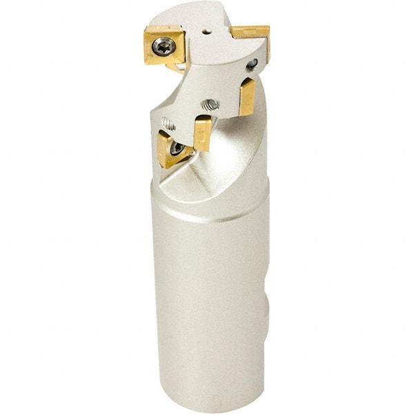 Iscar - 0.31" Cut Diam, 0.22" Max Depth of Cut, 1/2" Shank Diam, 2-3/4" OAL, Indexable Square Shoulder End Mill - Weldon Shank, 90° Lead Angle, Series Heliquad - Apex Tool & Supply