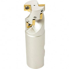 Iscar - 0.31" Cut Diam, 0.22" Max Depth of Cut, 1/2" Shank Diam, 2-3/4" OAL, Indexable Square Shoulder End Mill - Weldon Shank, 90° Lead Angle, Series Heliquad - Apex Tool & Supply