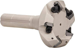 Iscar - 45° Lead Angle, 81.2mm Max Cut Diam, 63mm Min Cut Diam, 6.5mm Max Depth of Cut, Indexable Chamfer and Angle End Mill - 5 Inserts, SE.N/R 12.. Insert Style, 140mm Overall Length, Taper Shank - Apex Tool & Supply