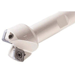 Iscar - 45° Lead Angle, 1.76" Max Cut Diam, 0.26" Max Depth of Cut, Indexable Chamfer and Angle End Mill - 3 Inserts, SEKT 12.., SEMT 12.. Insert Style, 4" Overall Length, Straight Shank - Apex Tool & Supply