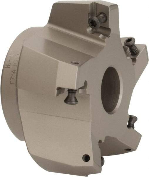 Iscar - 3" Cut Diam, 1" Arbor Hole, 0.27" Max Depth of Cut, 75° Indexable Chamfer & Angle Face Mill - 5 Inserts, AD.. 1505\xB6HM90 AD.. 1505 Insert, Right Hand Cut, 5 Flutes, Series F75A - Apex Tool & Supply