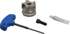 Iscar - 5 Inserts, 2" Cut Diam, 3/4" Arbor Diam, 0.56" Max Depth of Cut, Indexable Square-Shoulder Face Mill - 0/90° Lead Angle, 1.57" High, AD..1505.. & HM90 AD..1505.. Insert Compatibility, Series HM90 - Apex Tool & Supply