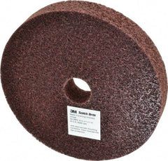 3M - 6" Diam, 1" Face Width, 1" Center Hole, Medium Grade, Aluminum Oxide Deburring Wheel - Unitized, Medium Density 5 Grade, 6,000 RPM - Apex Tool & Supply