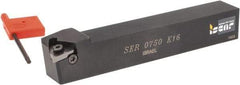 Iscar - External Thread, Right Hand Cut, 3/4" Shank Width x 3/4" Shank Height Indexable Threading Toolholder - 5" OAL, K 16 Insert Compatibility, SE Toolholder, Series SER - Apex Tool & Supply