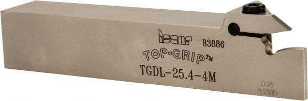 Iscar - TGD, External, Left Hand, 0.59" Max Depth of Cut, 0.157 to 0.197" Groove Width, Indexable Grooving Tool Holder - TGM... Insert Compatibility, 1" Shank Height, 1" Shank Width, 5-1/2" OAL - Apex Tool & Supply