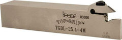 Iscar - TGD, External, Left Hand, 0.59" Max Depth of Cut, 0.157 to 0.197" Groove Width, Indexable Grooving Tool Holder - TGM... Insert Compatibility, 1" Shank Height, 1" Shank Width, 5-1/2" OAL - Apex Tool & Supply