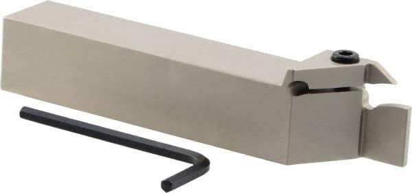 Iscar - TGD, External, Right Hand, 0.59" Max Depth of Cut, 0.157 to 0.197" Groove Width, Indexable Grooving Tool Holder - TGM... Insert Compatibility, 1" Shank Height, 1" Shank Width, 5-1/2" OAL - Apex Tool & Supply