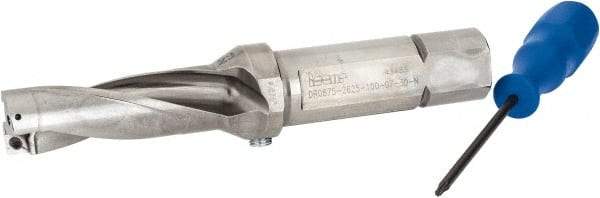 Iscar - 2.63" Max Drill Depth, 3xD, 7/8" Diam, Indexable Insert Drill - 2 Inserts, 1" Shank Diam, Straight Shank - Apex Tool & Supply